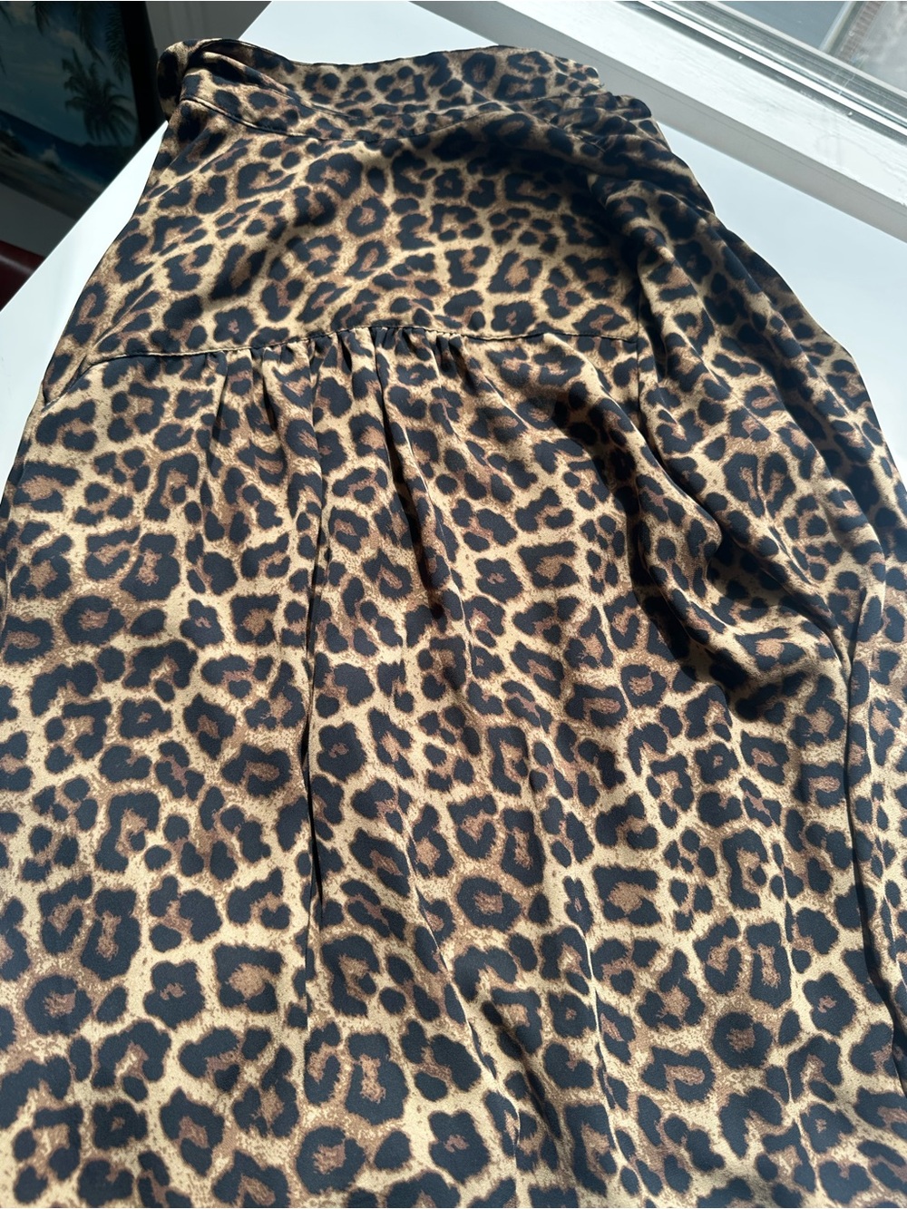 H&M Leopard-Print A-Line Skirt in Brown and Black